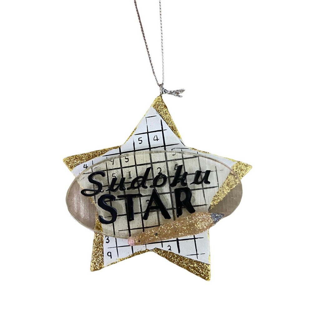 Midwest-CBK  Sudoku Star Puzzle Christmas Game Ornament